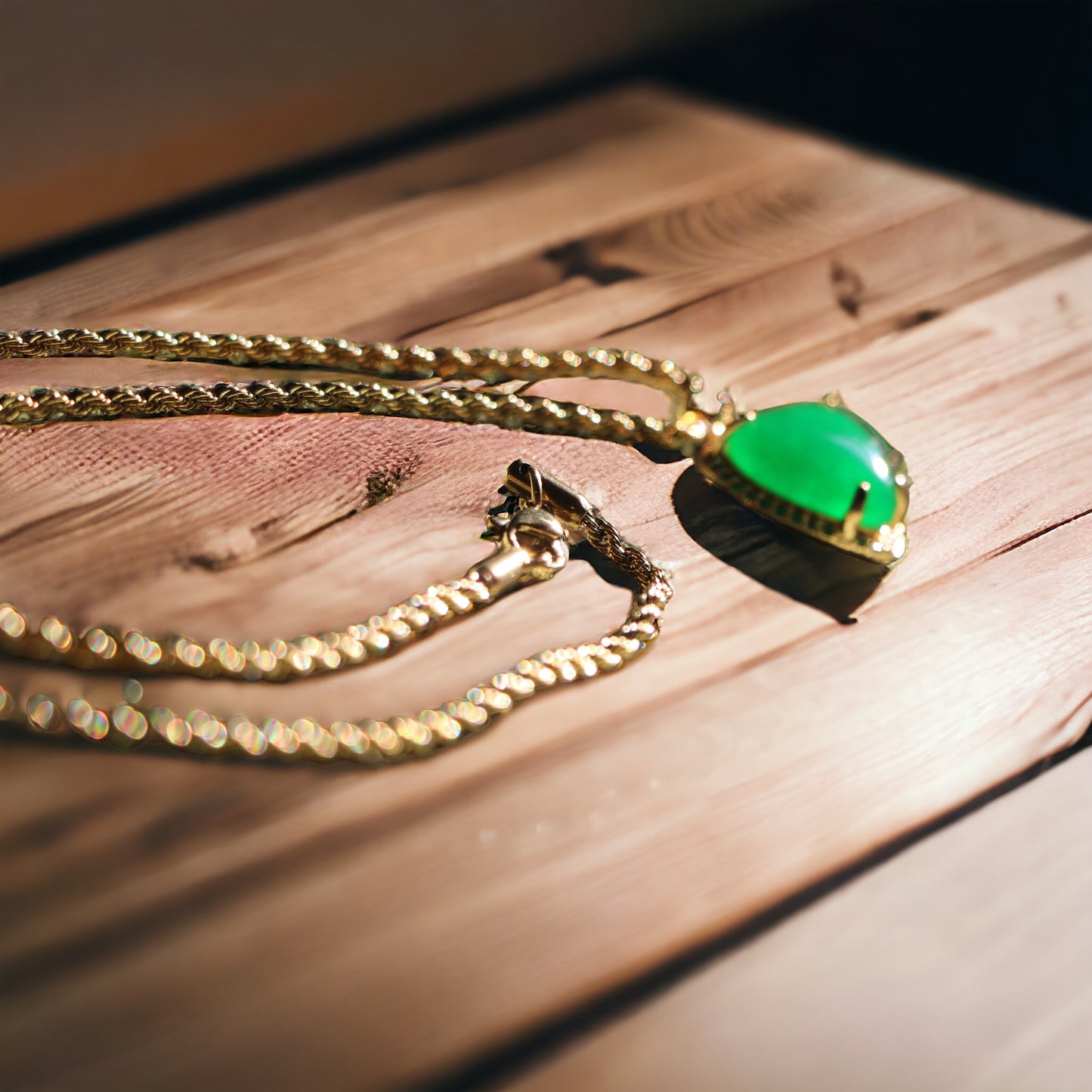 18K Gold Plated | Jade Heart Necklace