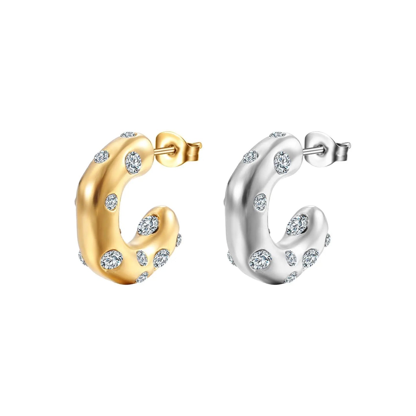 18K Gold Plated | Geometric Stud Earrings