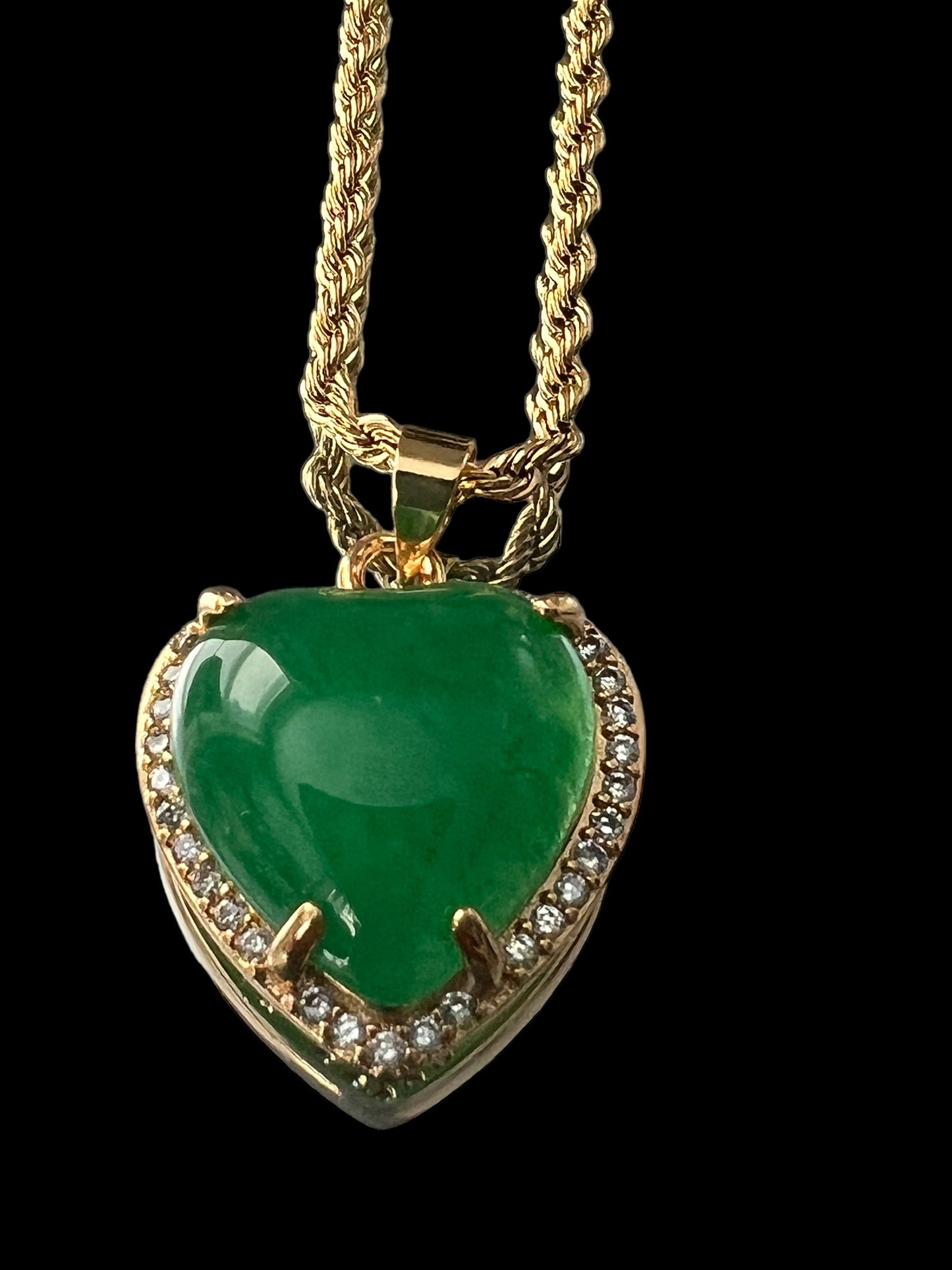 18K Gold Plated | Jade Heart Necklace