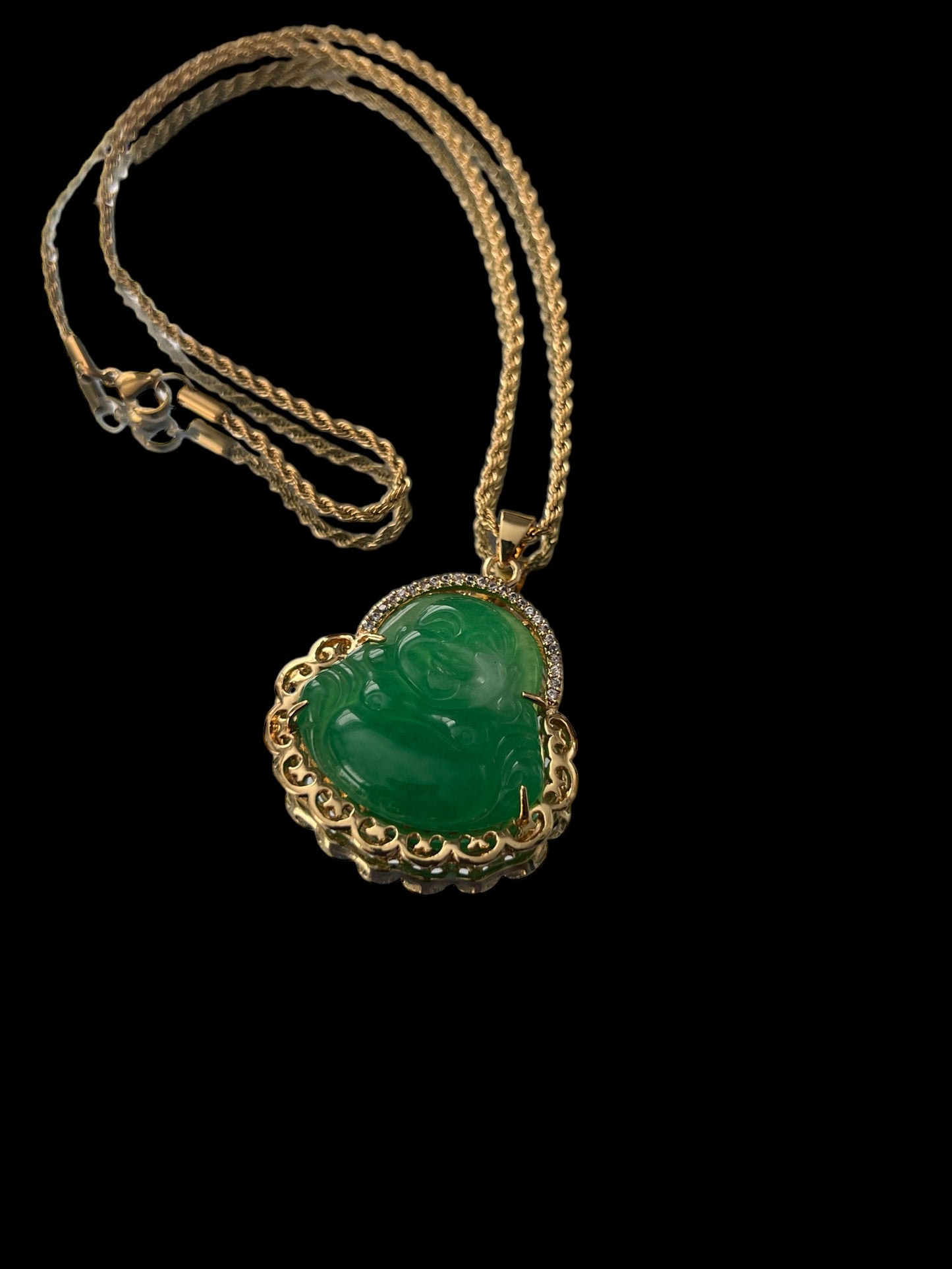 18K Gold Plated | Jade Buddha Necklace