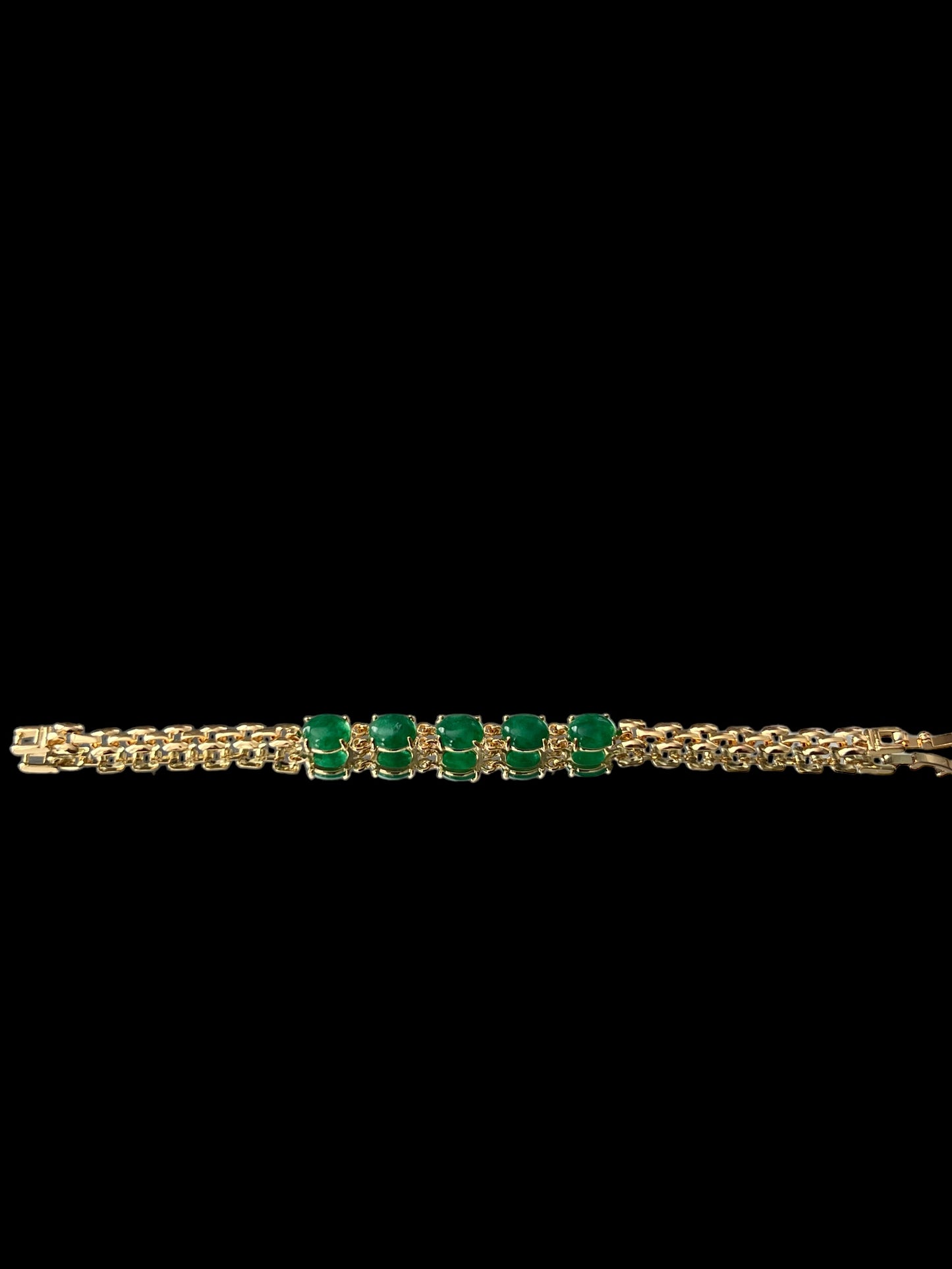 18k Gold Plated Link Chain | Jade Bracelet