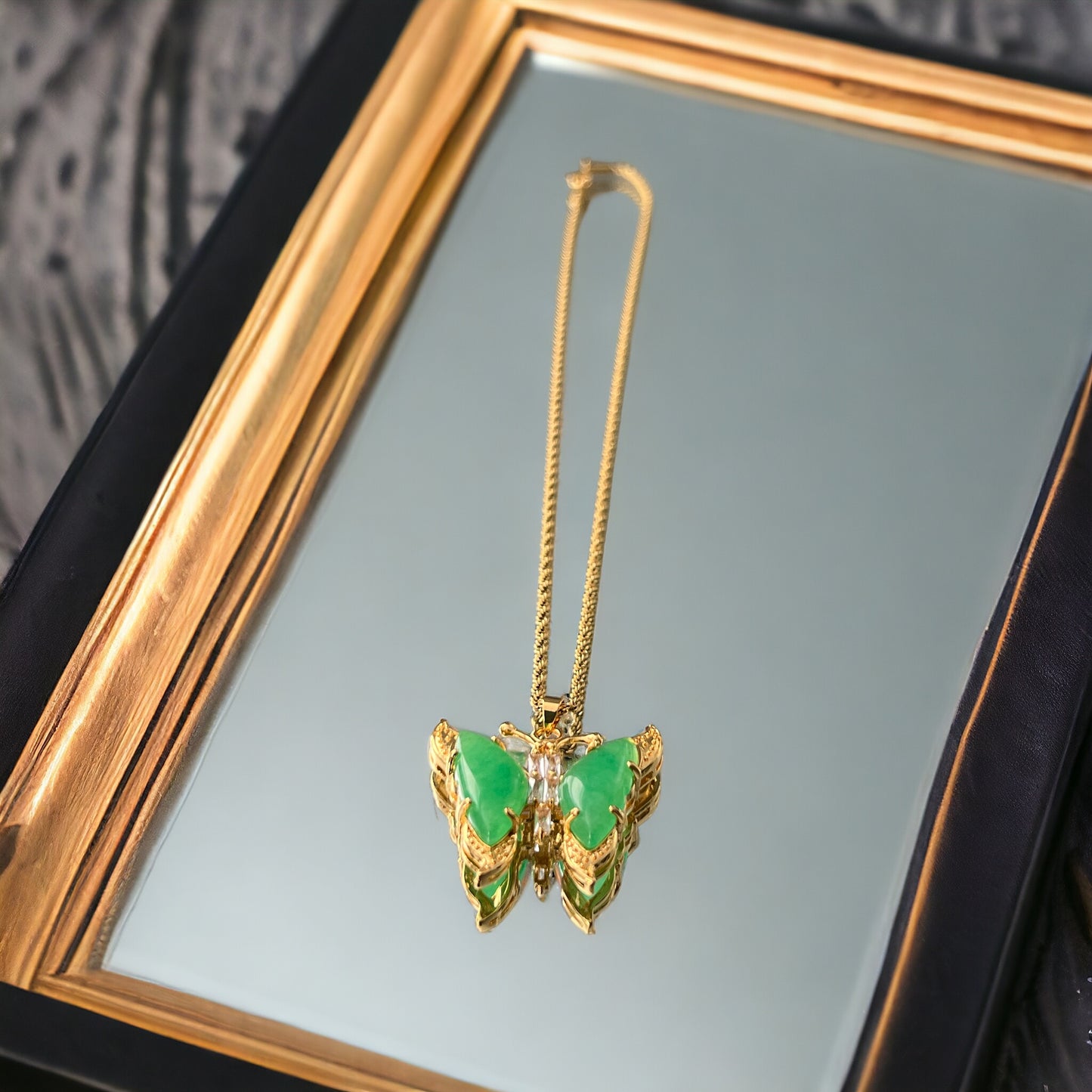 18K Gold Plated | Jade Butterfly Necklace