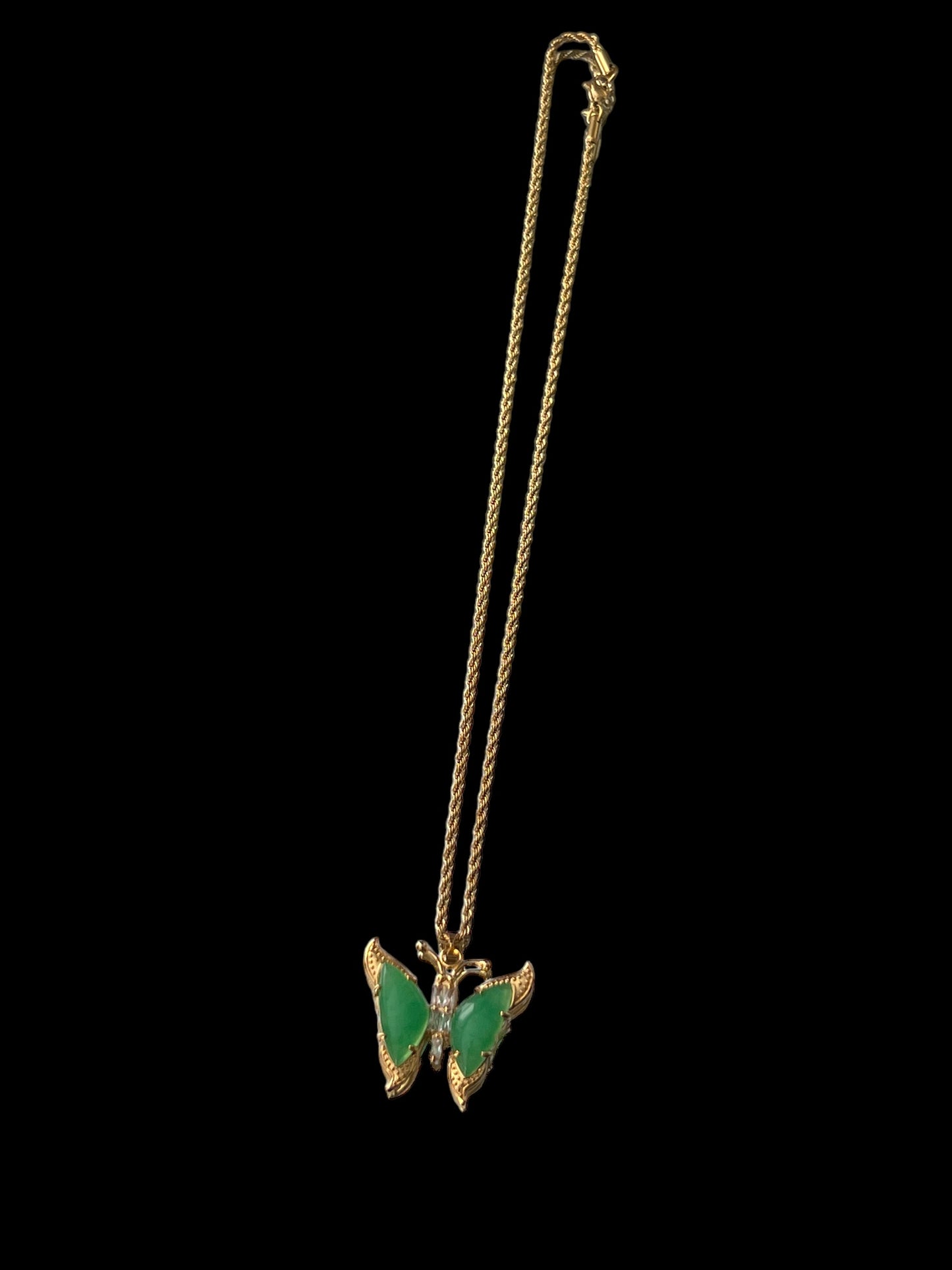 18K Gold Plated | Jade Butterfly Necklace