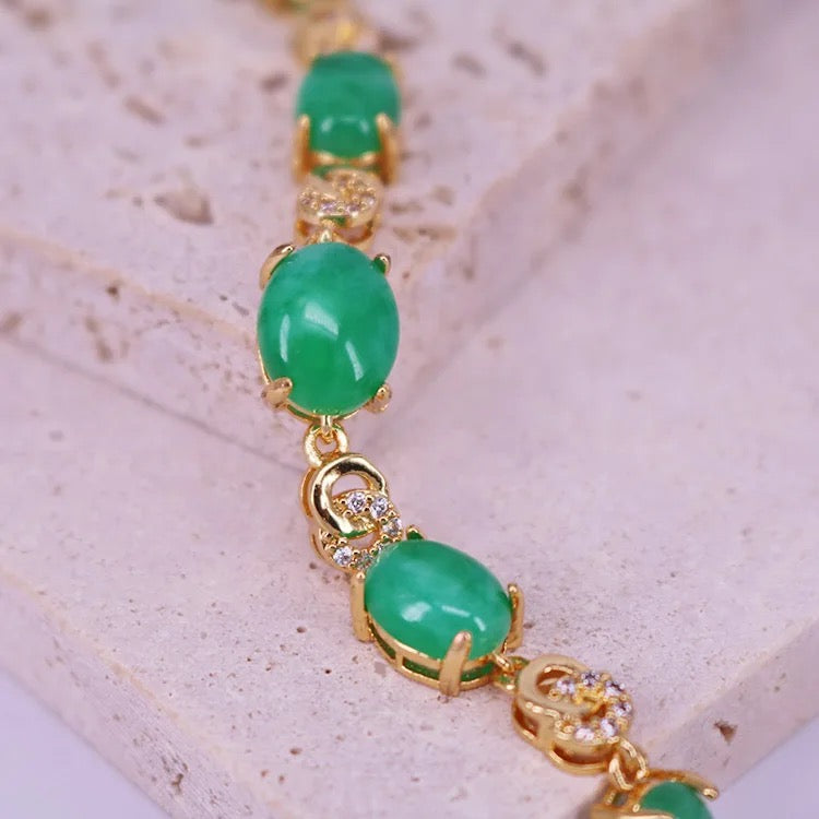 18K Gold Plated | Jade Stone Bracelet